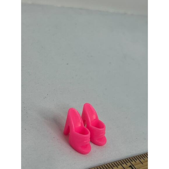 Vintage Barbie Superstar Era PINK OPEN TOE MULES Chunky Heels - Picture 2 of 4